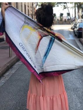 CHEF-D’ŒUVRE PARIS Oversized 100% Silk Twill Scarf - "Fulfil Your Desires"